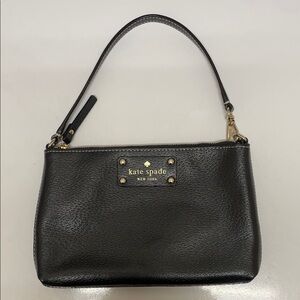 Kate Spade Black mini hand Bag with Gold Accents